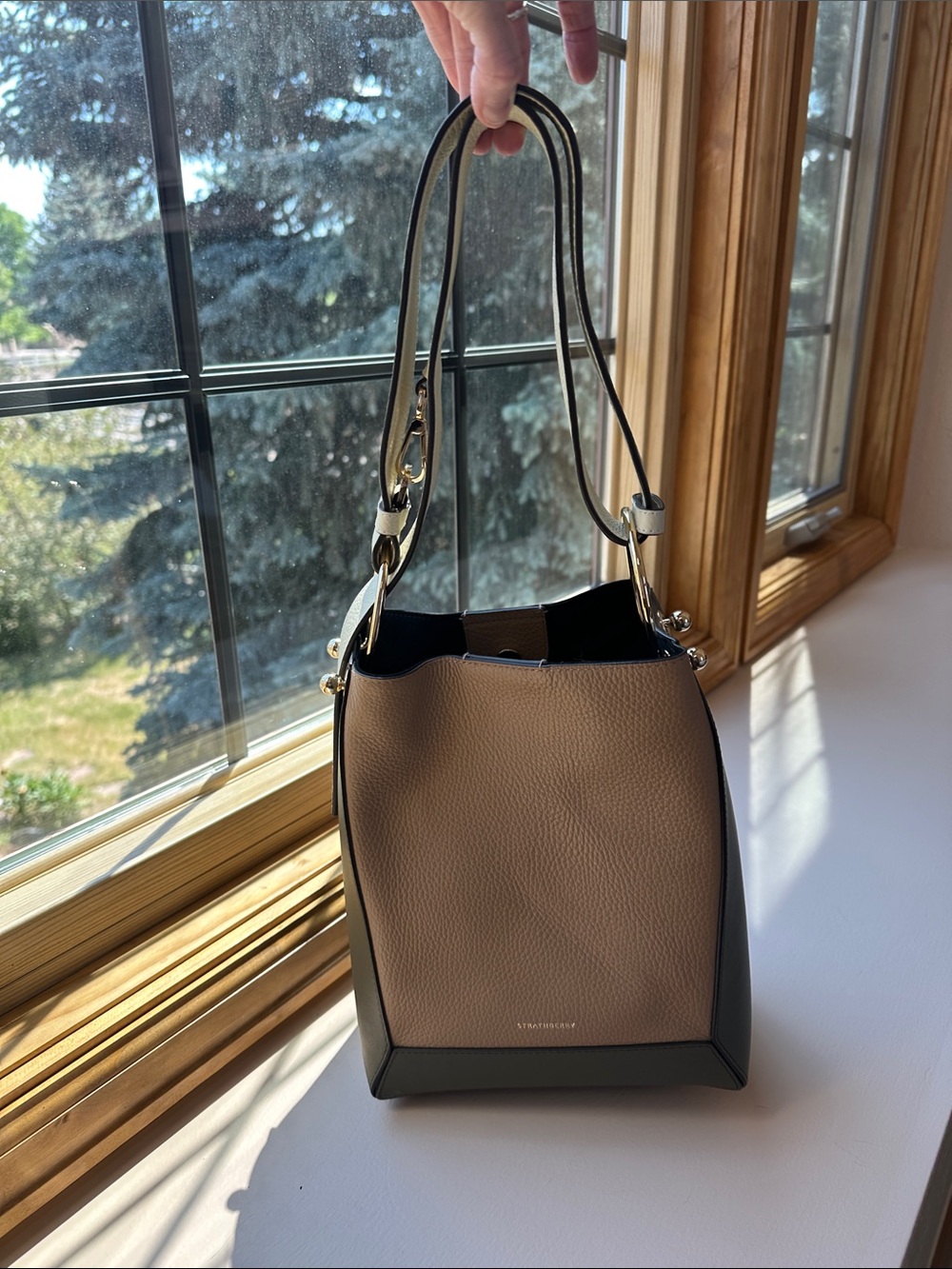 Strathberry Lana Midi Bucket Tri Shoulder Crossbody Bag Purse